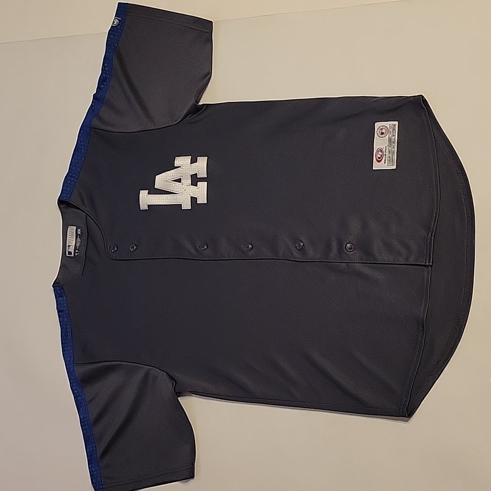 LA Dodgers Genuine Merchandise Dark Grey and Blue Jersey